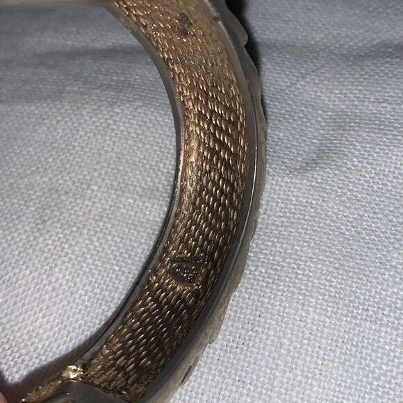 Vintage 1960’s Gold Tone Smoky Quartz Snake Dragon Scale Hinge Swiss Watch - Picture 9 of 15